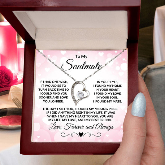 Gift for Soulmate - My Dreams Came True - Forever Love Heart Pendant Necklace - Mallard Moon Gift Shop