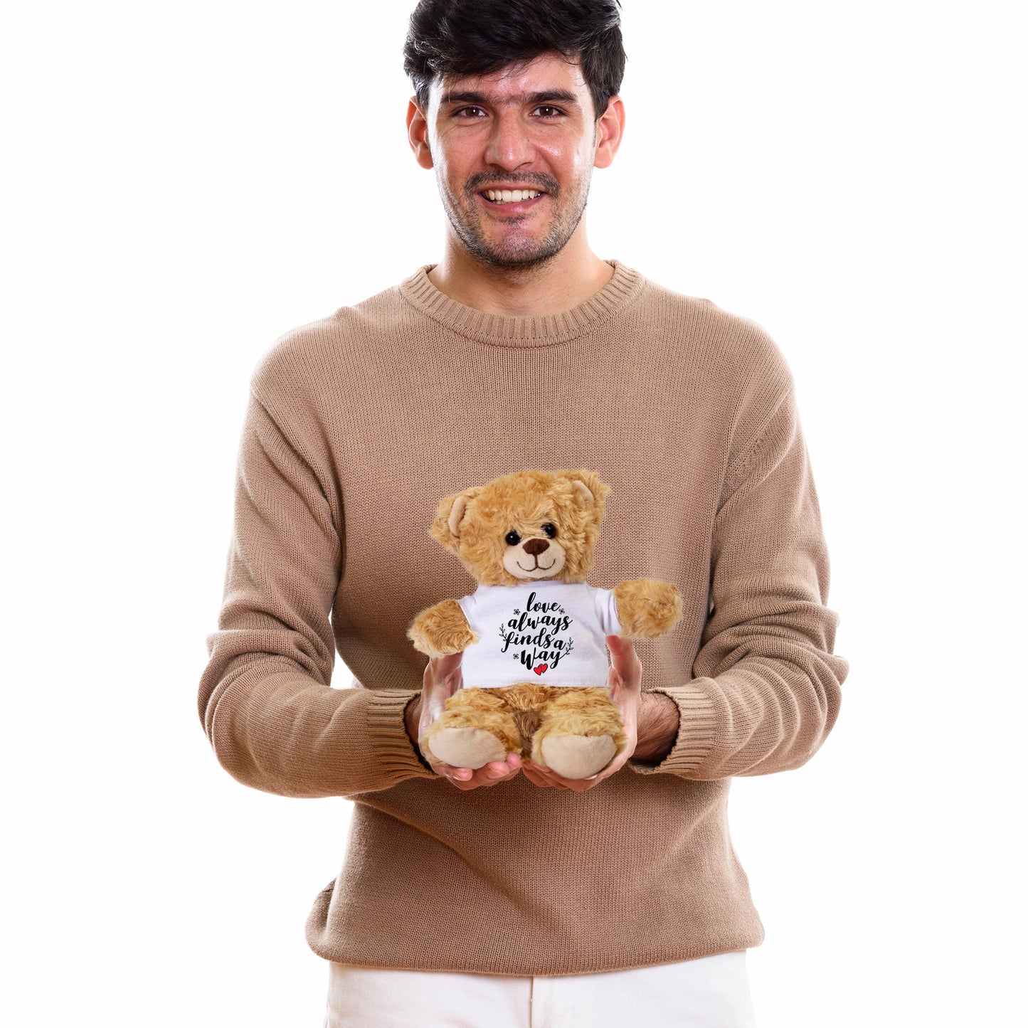 Love Finds A Way - Plush Lamb, Panda, or Teddy Bear with Tee Shirt Romantic Gift for Sweetheart - Mallard Moon Gift Shop