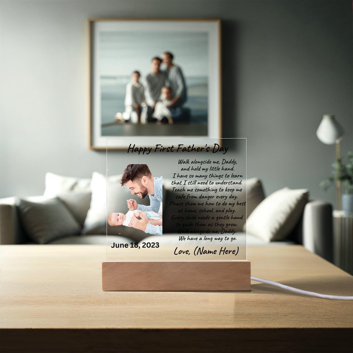 First Father's Day Custom Photo Upload Acrylic Plaque - Mallard Moon Gift Shop