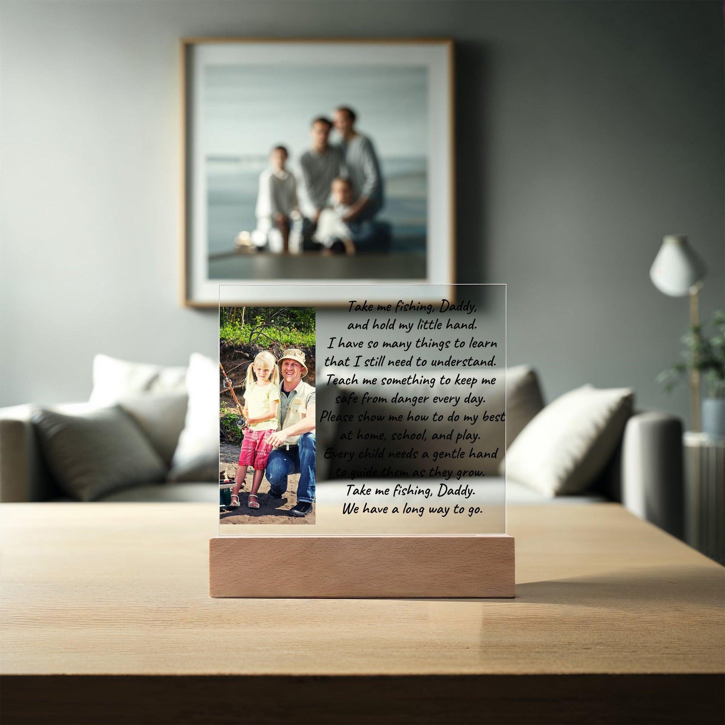 Take Me Fishing Daddy Photo Upload Personalized Acrylic Plaque - Mallard Moon Gift Shop