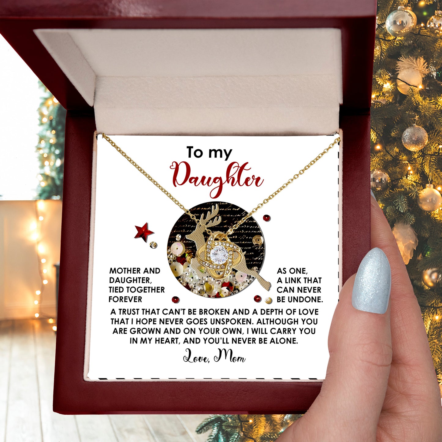 Gift for Daughter - Forever As One - Love Knot Pendant Necklace - Mallard Moon Gift Shop