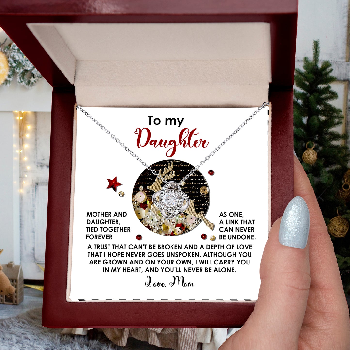 Gift for Daughter - Forever As One - Love Knot Pendant Necklace - Mallard Moon Gift Shop