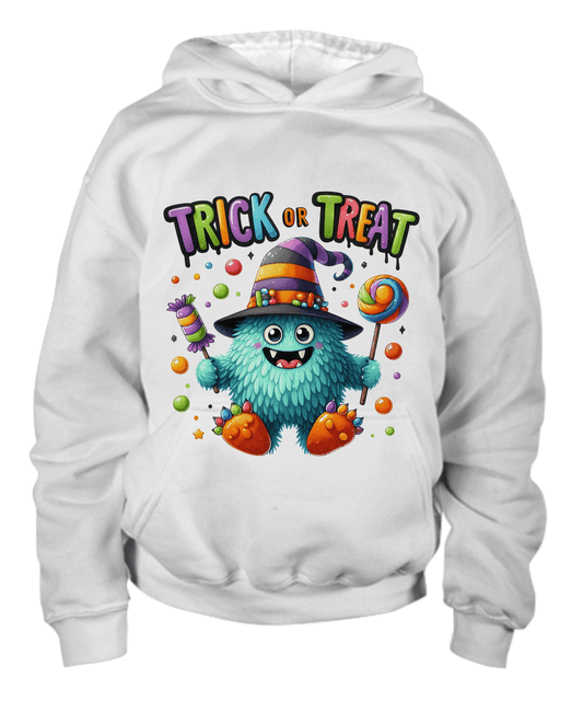 Trick or Treat Halloween Monster Youth Hoodie - Mallard Moon Gift Shop