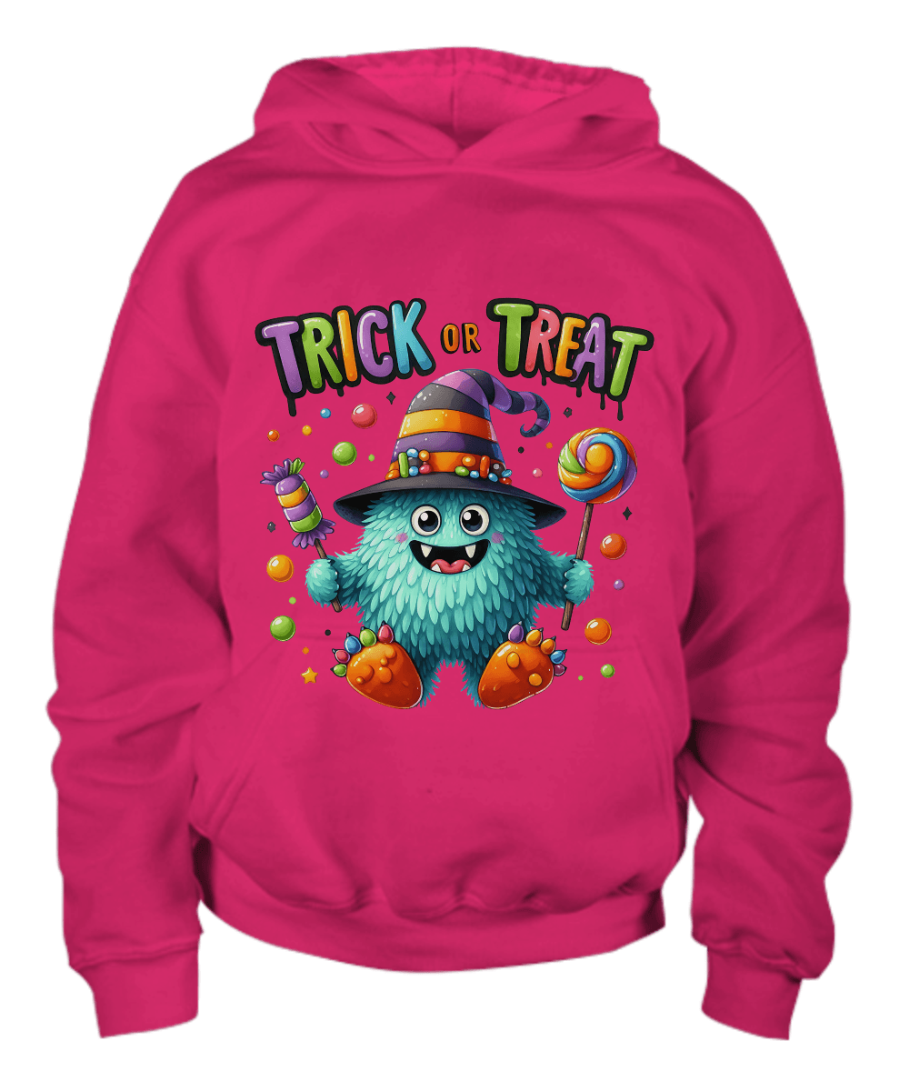 Trick or Treat Halloween Monster Youth Hoodie - Mallard Moon Gift Shop