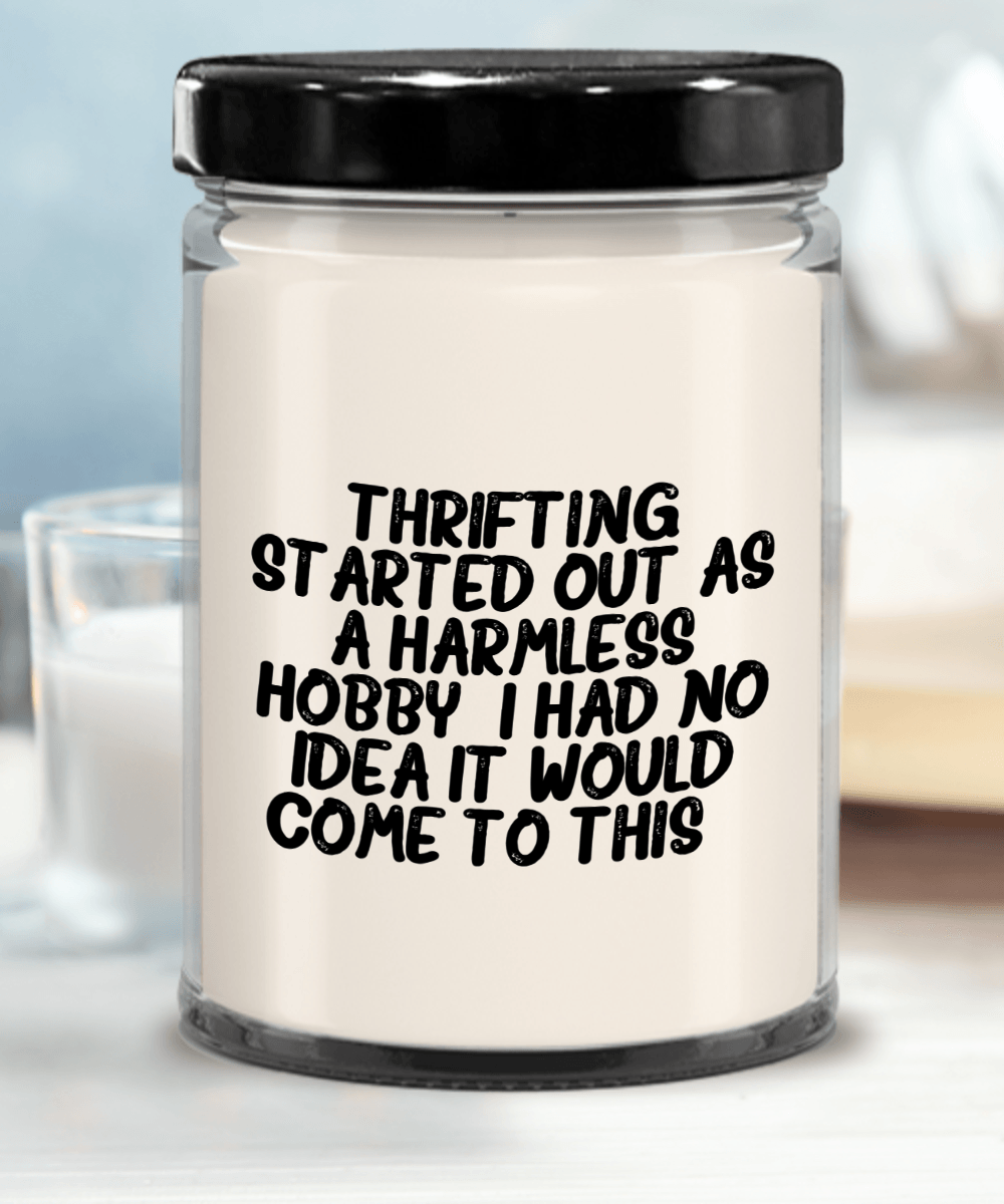 Thrifting Delight, Gifts for Friends, Thrifting Enthusiasts, Birthday, Holidays, Special Occasions, Quote Inspired Scented Soy Candle - Mallard Moon Gift Shop