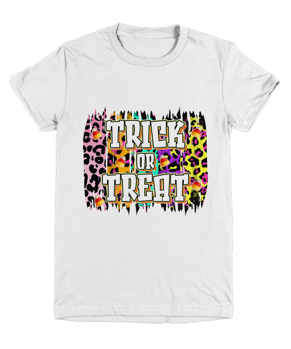 Halloween Trick or Treat Leopard Spots Youth Tee Shirt - Mallard Moon Gift Shop