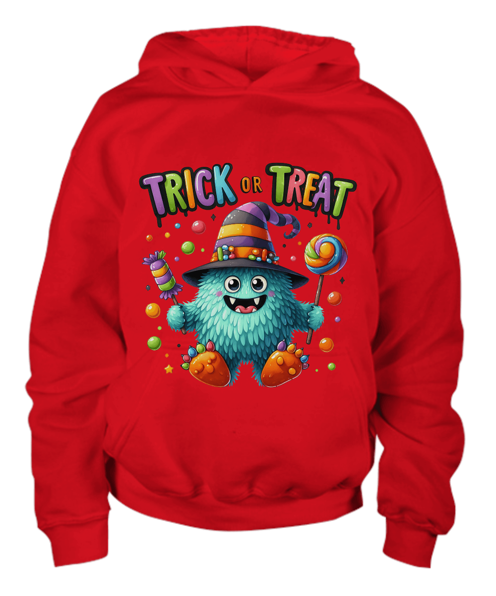 Trick or Treat Halloween Monster Youth Hoodie - Mallard Moon Gift Shop