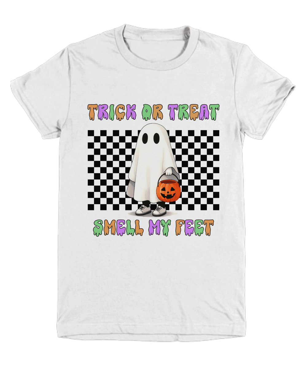 Halloween Trick or Treat Smell My Feet Youth Tee Shirt - Mallard Moon Gift Shop