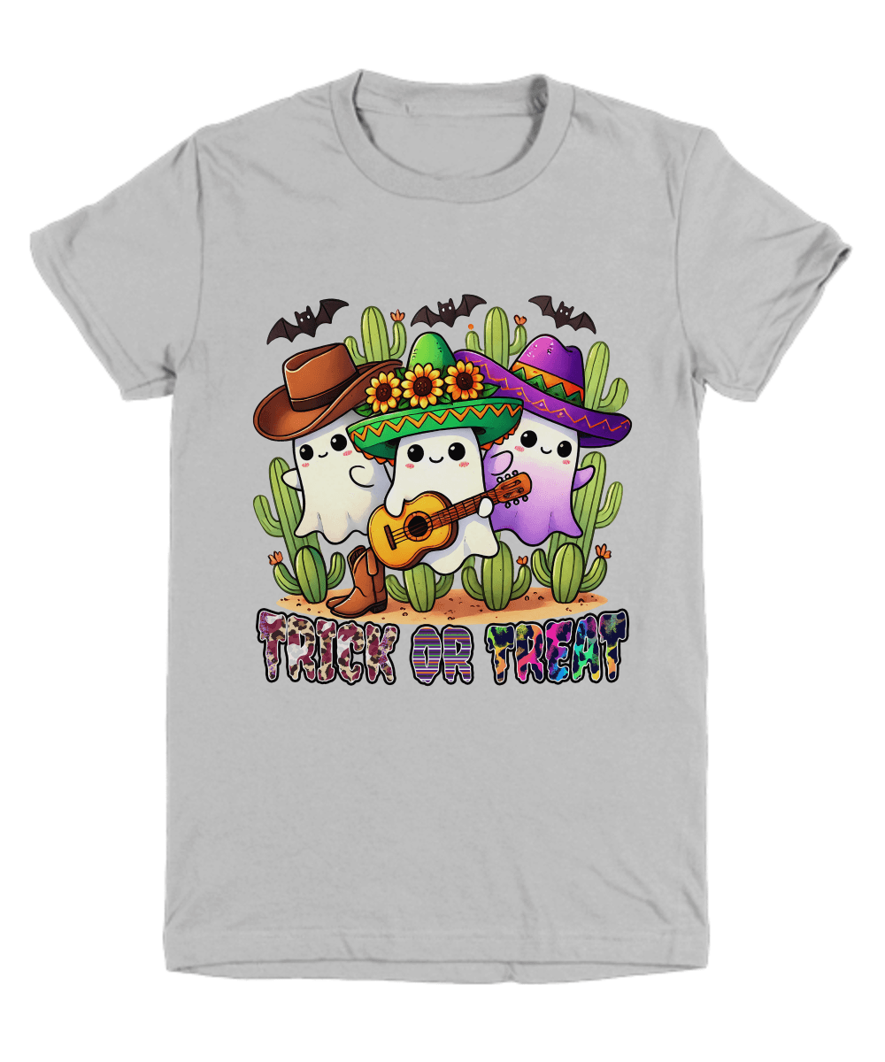 Halloween Trick or Treat Ghosts Playing Guitar Youth Tee Shirt - Mallard Moon Gift Shop