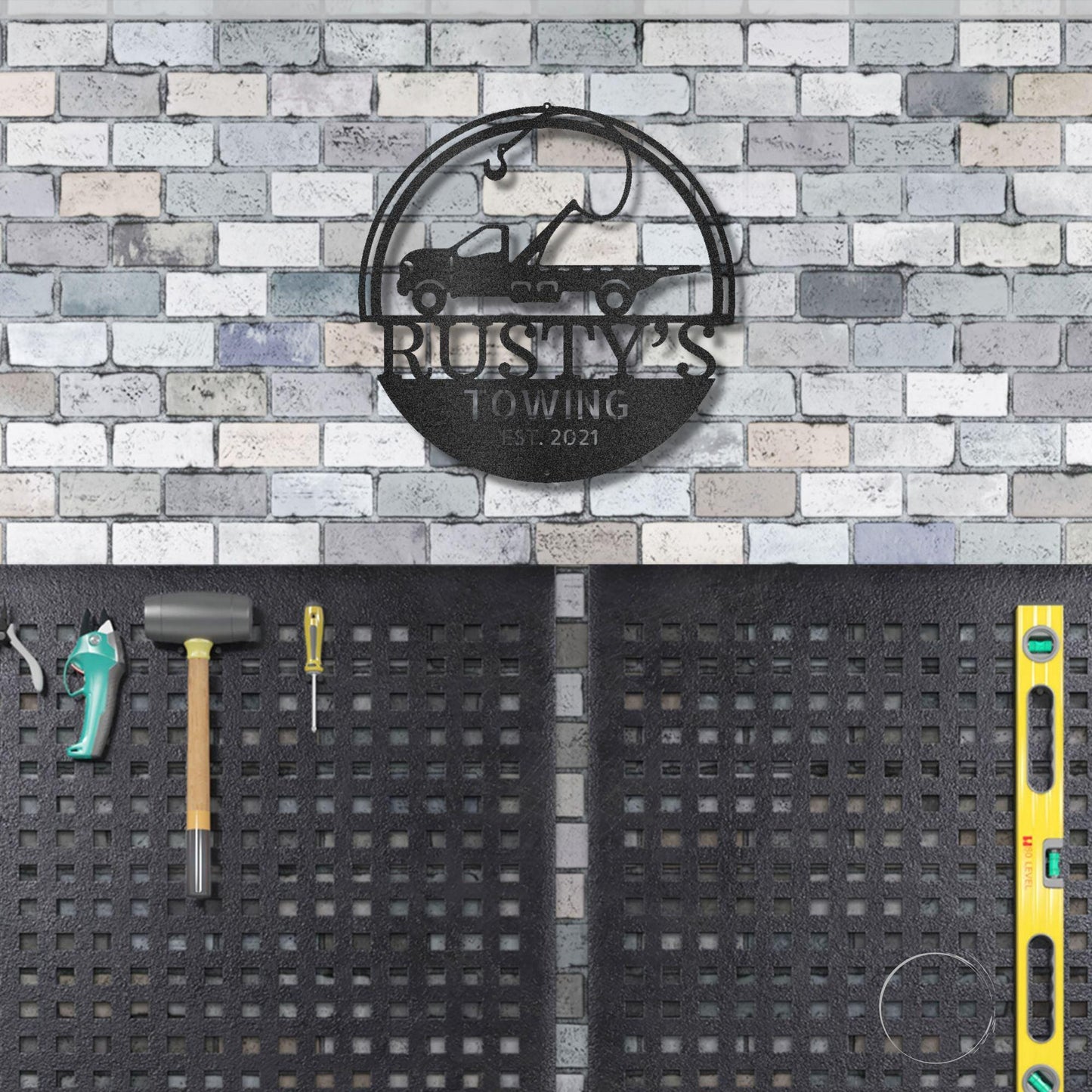 Tow Truck Custom Name Indoor Outdoor Steel Wall Sign - Mallard Moon Gift Shop