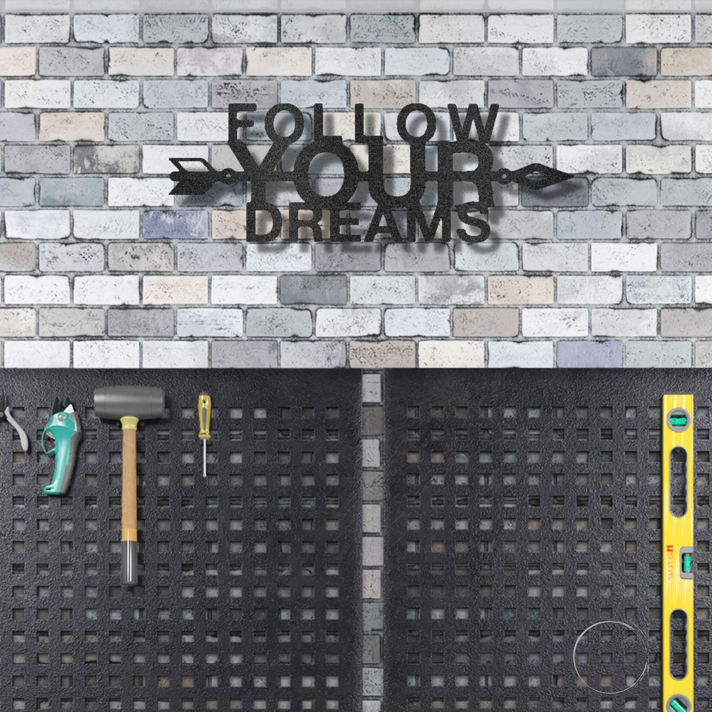 Follow Your Dreams Motivational Metal Art Wall Sign - Mallard Moon Gift Shop