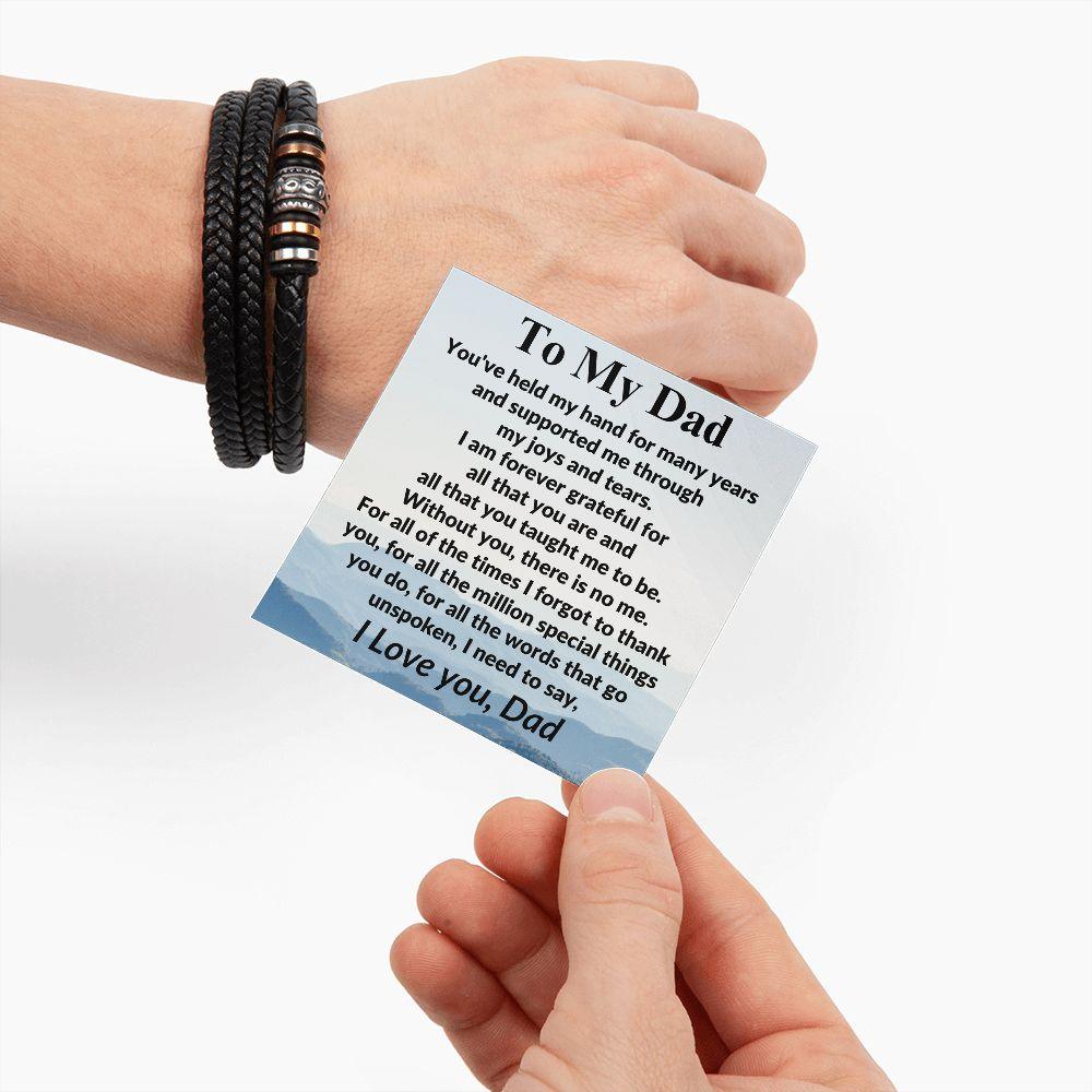 Gift for Dad Without You There Is No Me Braided Leather Bracelet - Mallard Moon Gift Shop
