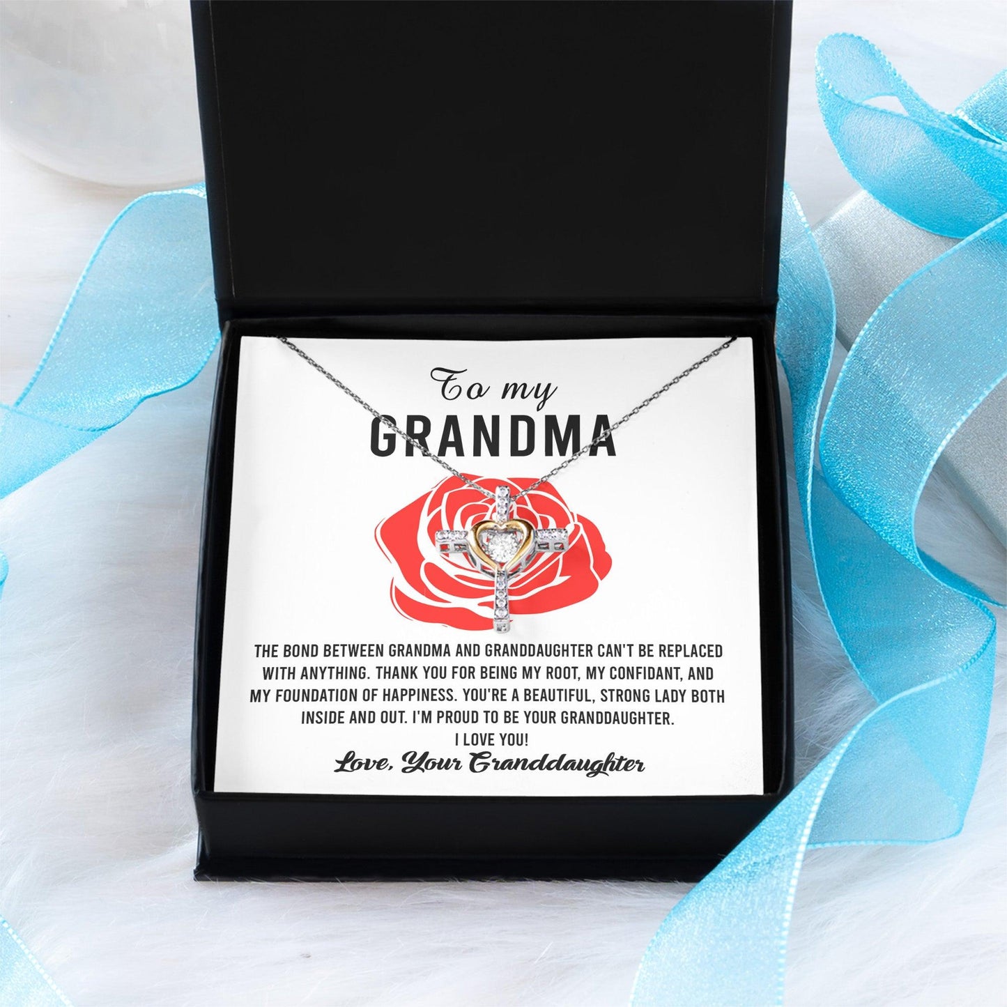 Gift For Grandma from Proud Granddaughter Cross Pendant Necklace - Mallard Moon Gift Shop