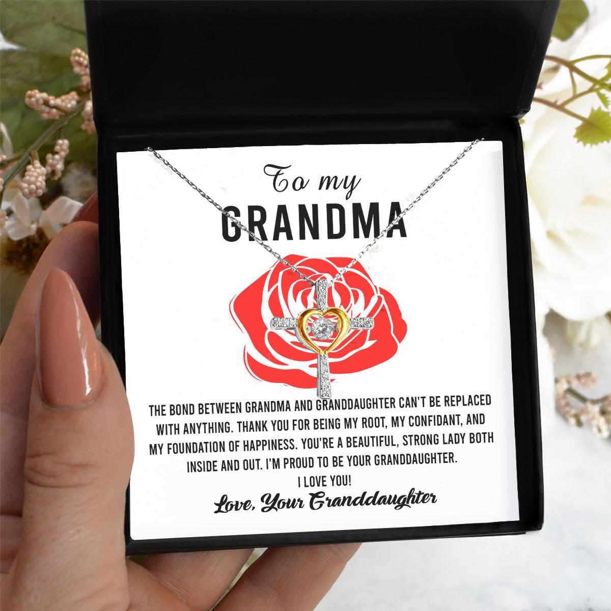 Gift For Grandma from Proud Granddaughter Cross Pendant Necklace - Mallard Moon Gift Shop