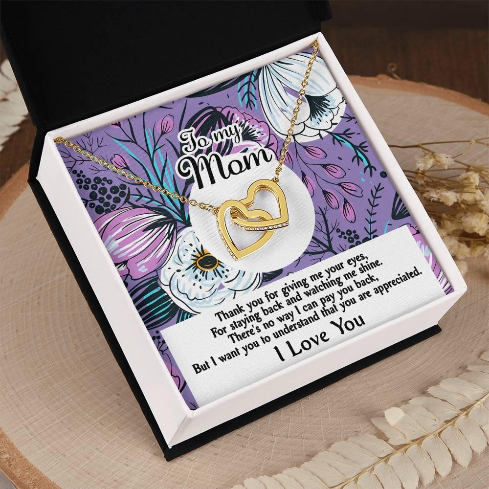 Gift for Mom-You Are Appreciated Interlocking Hearts Necklace - Mallard Moon Gift Shop