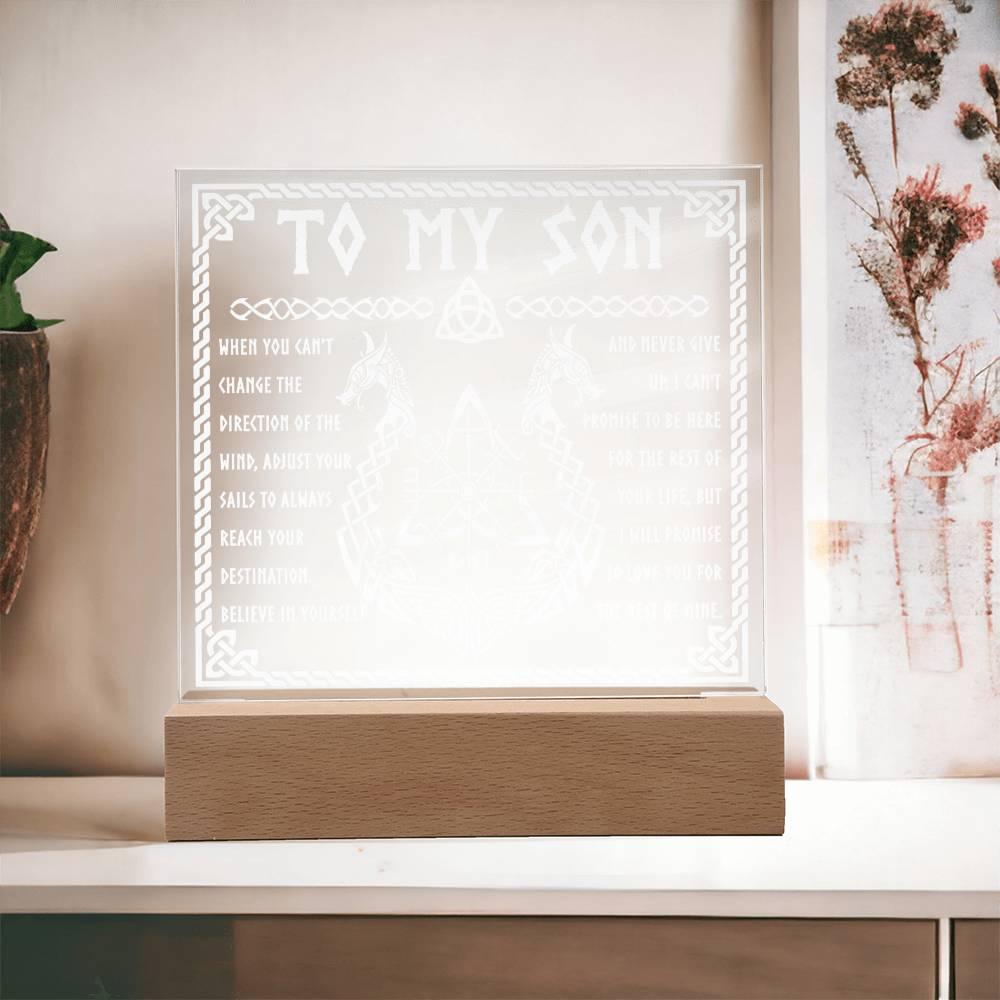 Gift for Son Inspirational Acrylic Plaque Never Give Up - Mallard Moon Gift Shop
