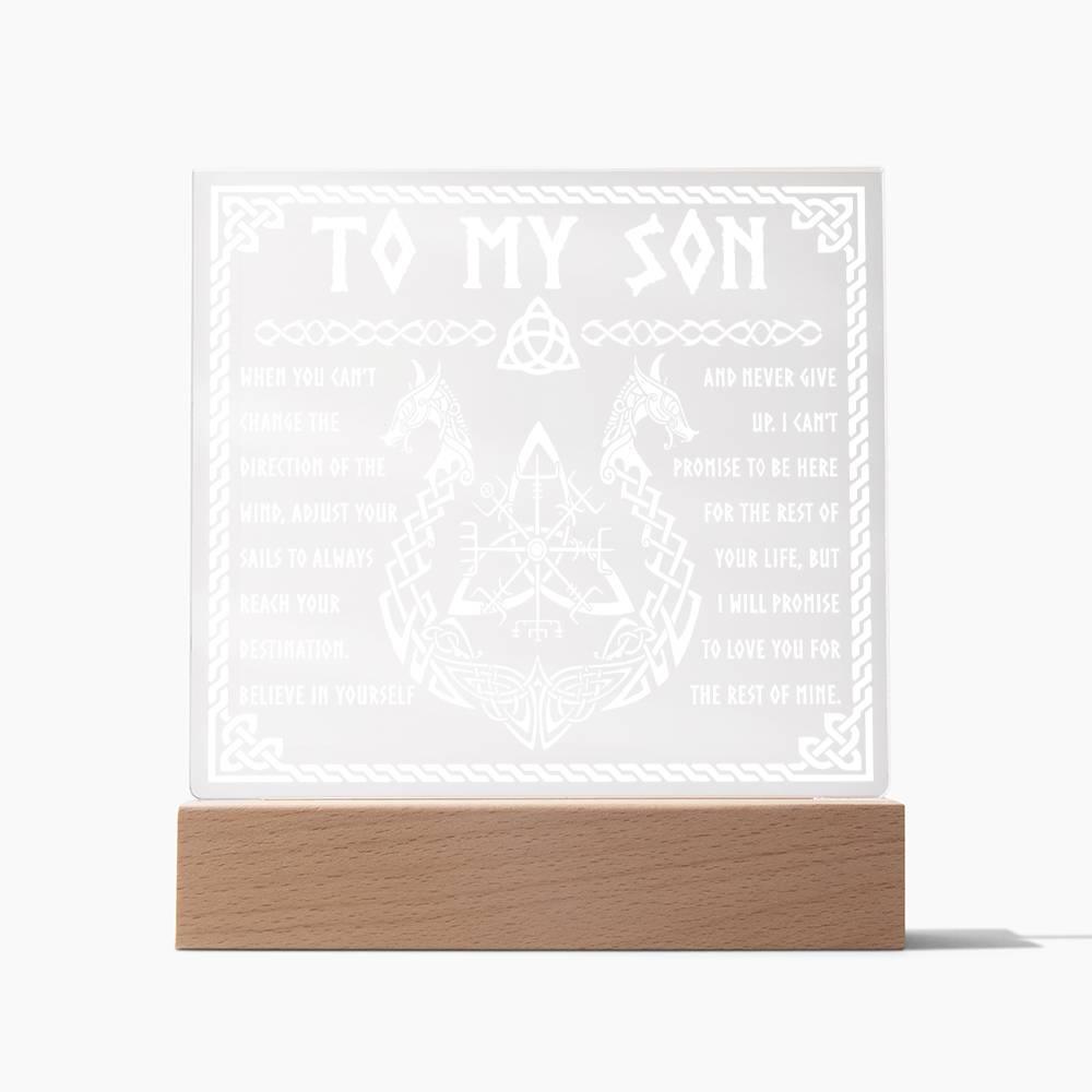 Gift for Son Inspirational Acrylic Plaque Never Give Up - Mallard Moon Gift Shop