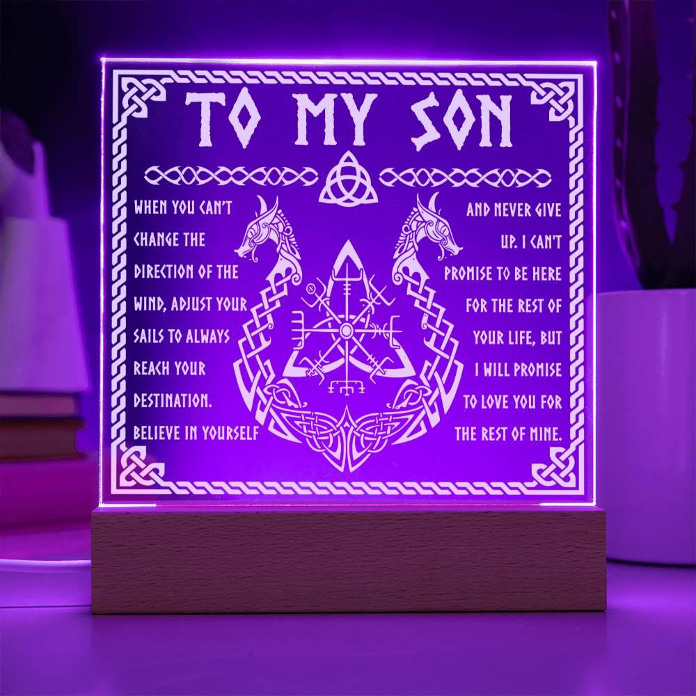Gift for Son Inspirational Acrylic Plaque Never Give Up - Mallard Moon Gift Shop