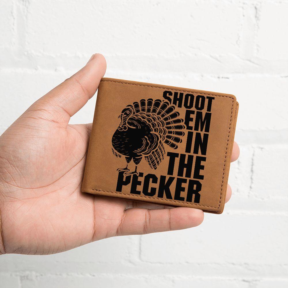 Gift for Turkey Hunter Leather Wallet - Mallard Moon Gift Shop