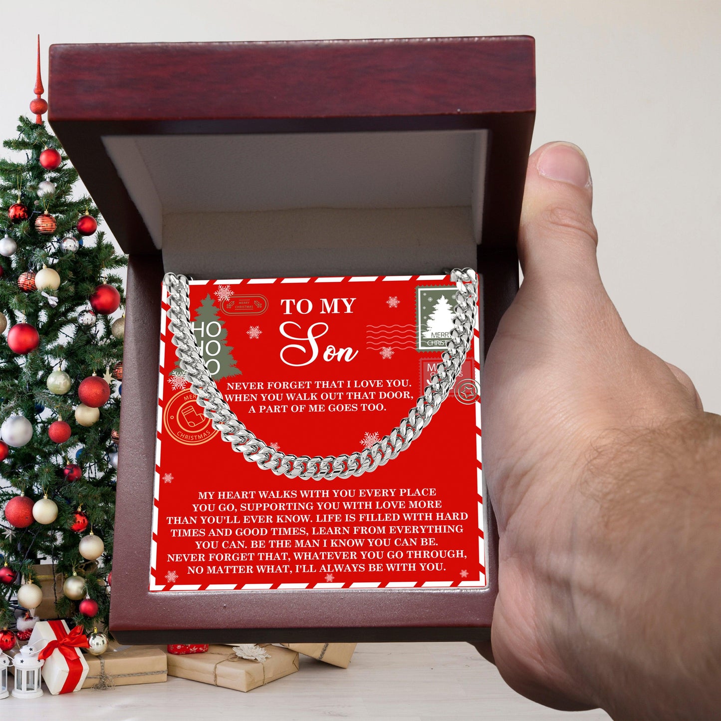 Gift for Son - That Door - Cuban Link Chain Necklace - Mallard Moon Gift Shop