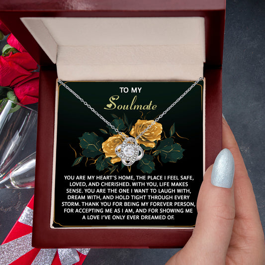 To My Soulmate - Love Knot Necklace – A Romantic Gift of Appreciation for Your Forever Person - Mallard Moon Gift Shop