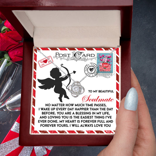 To My Beautiful Soulmate Love Knot Necklace – A Heartwarming Valentine’s Day Gift to Express Eternal Love - Mallard Moon Gift Shop