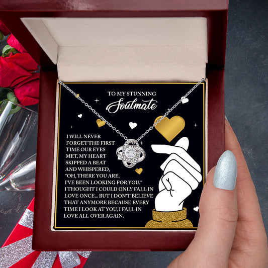 Gift for Soulmate - Look At You - Love Knot Pendant Necklace - A Romantic Valentine’s Day Gift That Celebrates Falling in Love Again and Again - Mallard Moon Gift Shop