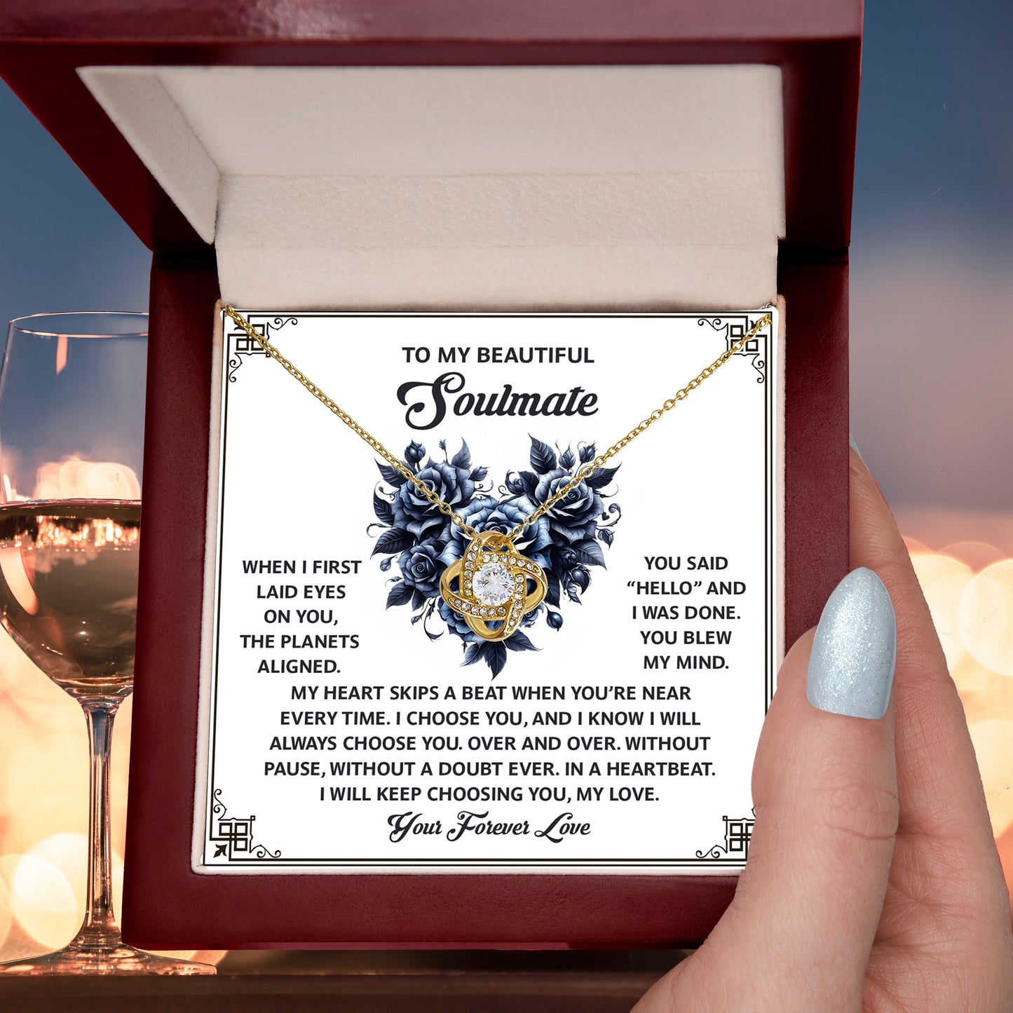 To My Beautiful Soulmate - Love Knot Necklace – A Romantic Gift to Celebrate Endless Love and Devotion - Mallard Moon Gift Shop