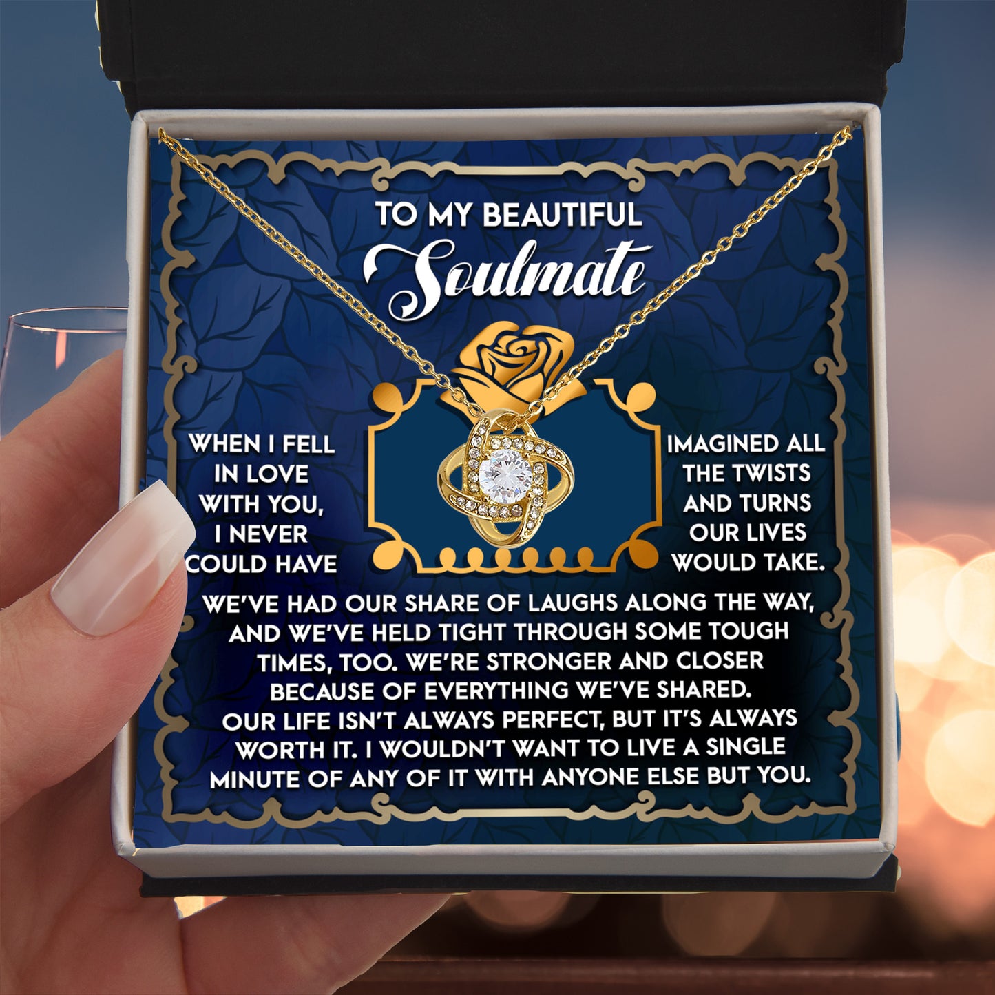To My Beautiful Soulmate - Love Knot Necklace – A Heartfelt Gift Celebrating Life’s Journey Together