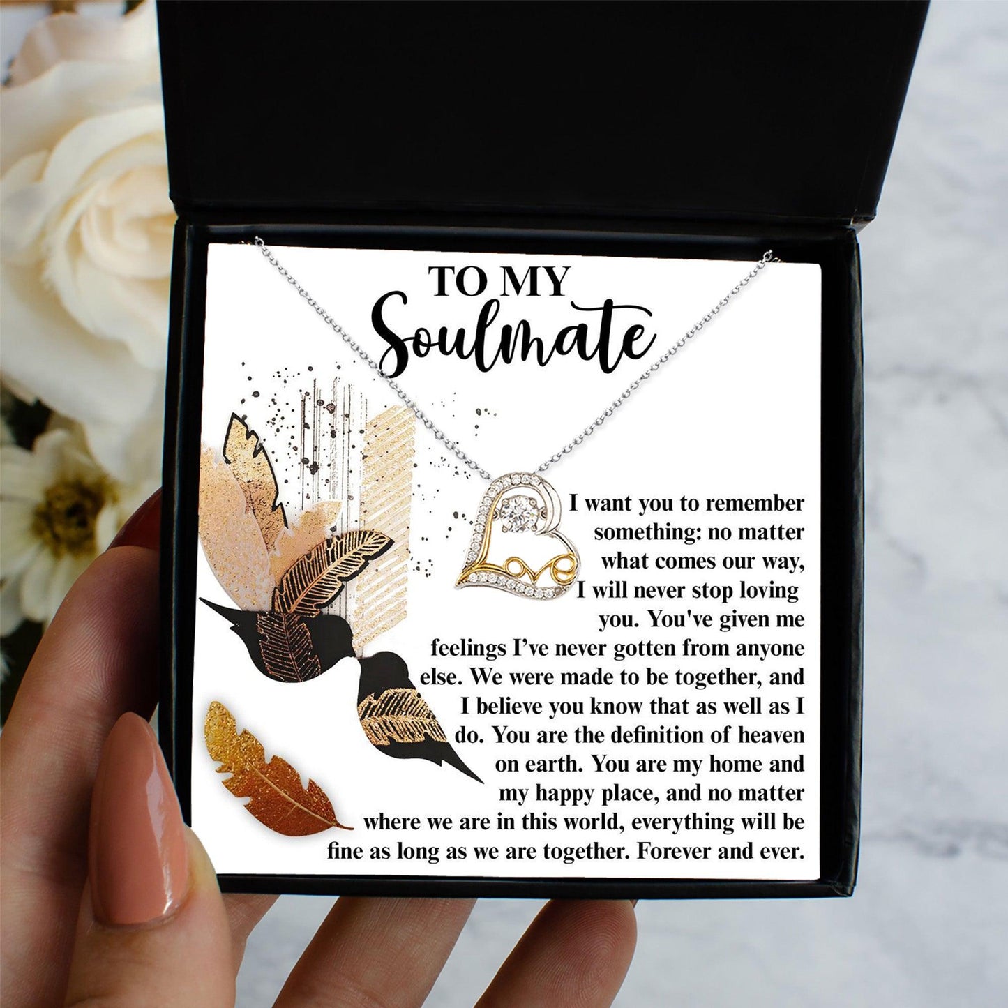 Gift for Soulmate - Given Me Feelings - Love Dancing Heart Pendant Necklace - Mallard Moon Gift Shop