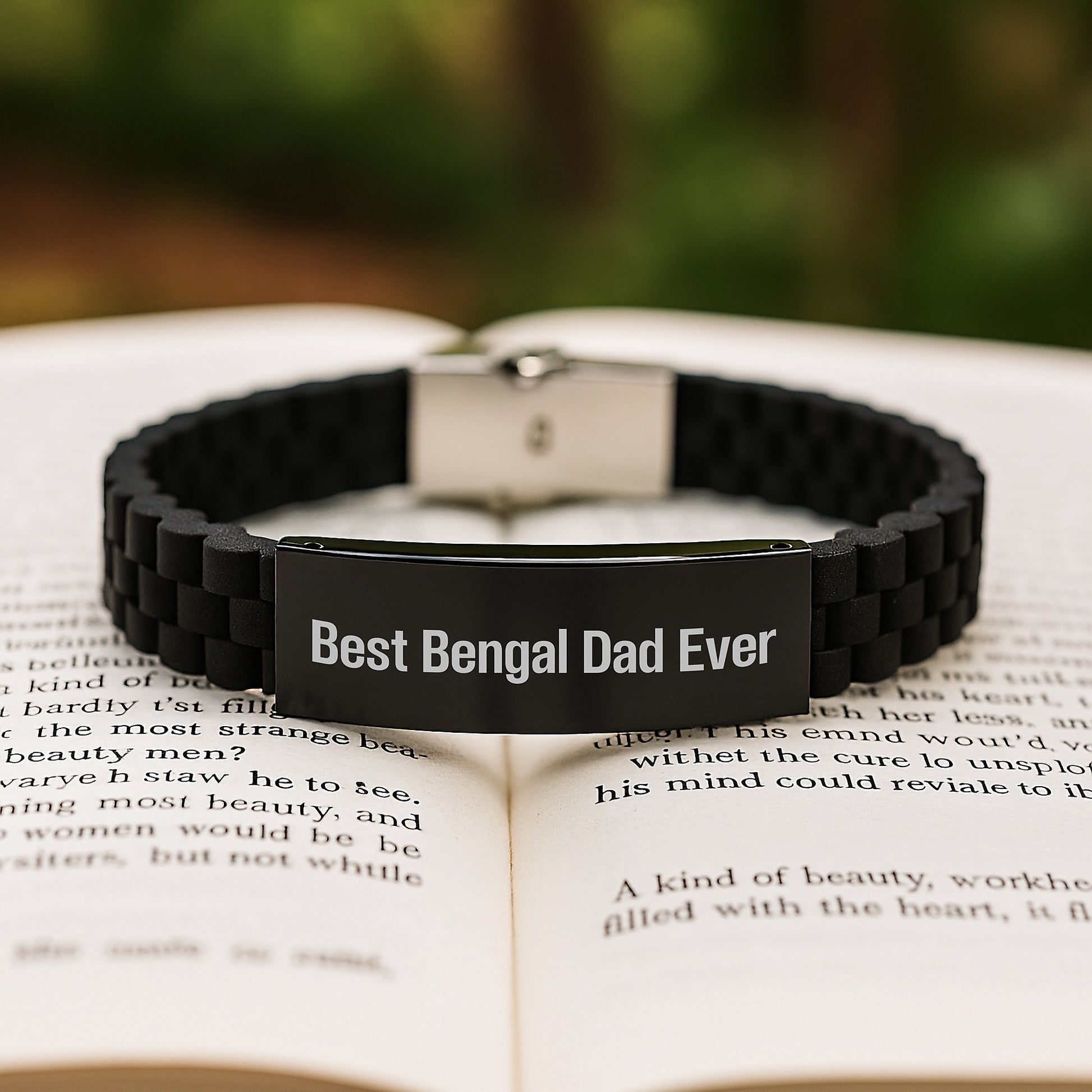 Bengal Cat Lovers Gifts from Dad - Funny Quote Glide lock Clasp Bracelet for Men, Women, Friends, Coworkers, Family Graduation Unique Gifts - Image 2