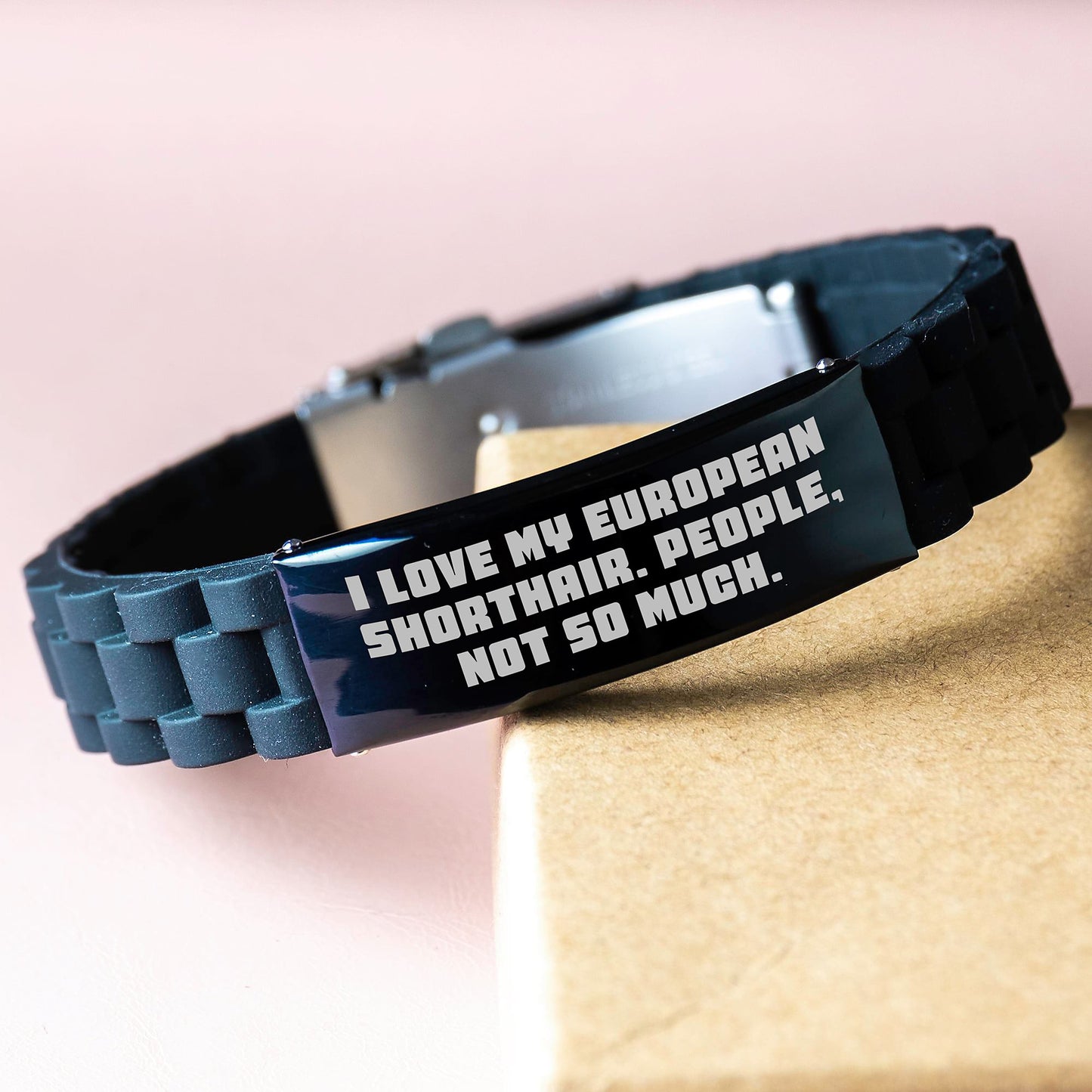 Funny European Shorthair Cat Lover Gifts from Men, Women, Friends to Family - Glide lock Clasp Bracelet for Graduation Unique Gifts - Image 3