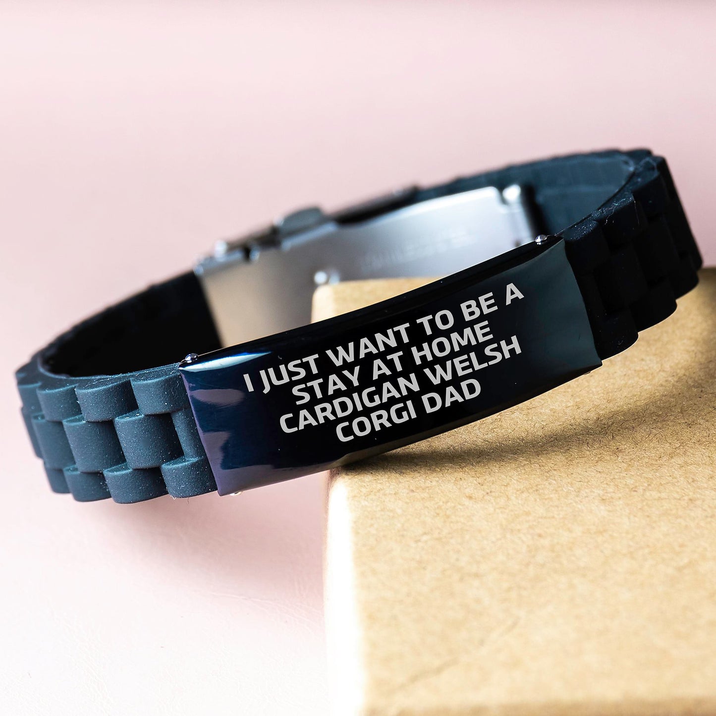 Cardigan Welsh Corgi Dog Gifts, Funny Quote Dad, Glide lock Clasp Adjustable Birthday Unique Gift for Men from Friends, Perfect Unique Jewelry for Cardigan Welsh Corgi Dog Lovers - Image 3