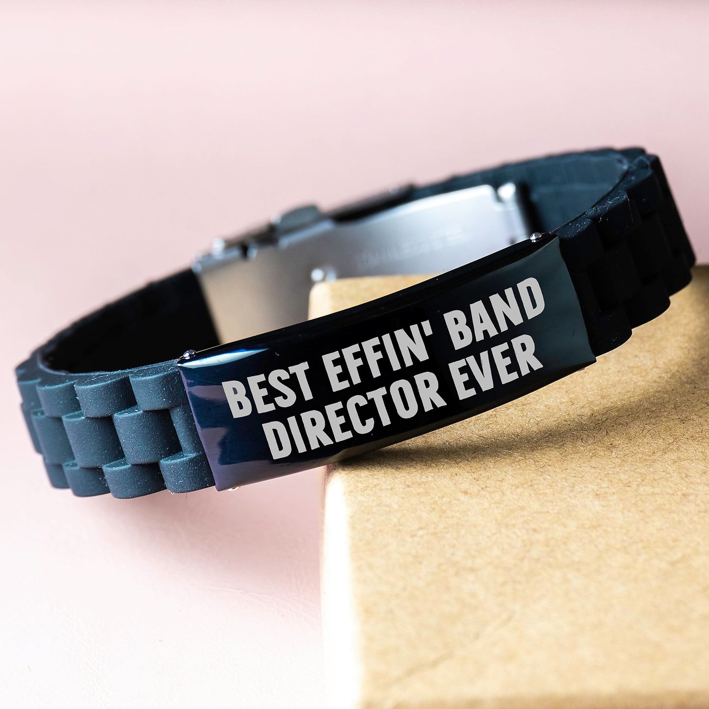 Funny Band Director Gifts for Men, Best Effin' Band Director Ever Glide lock Clasp Bracelet, Christmas Unique Christmas Unique Gifts from Men to Band Director - Image 3