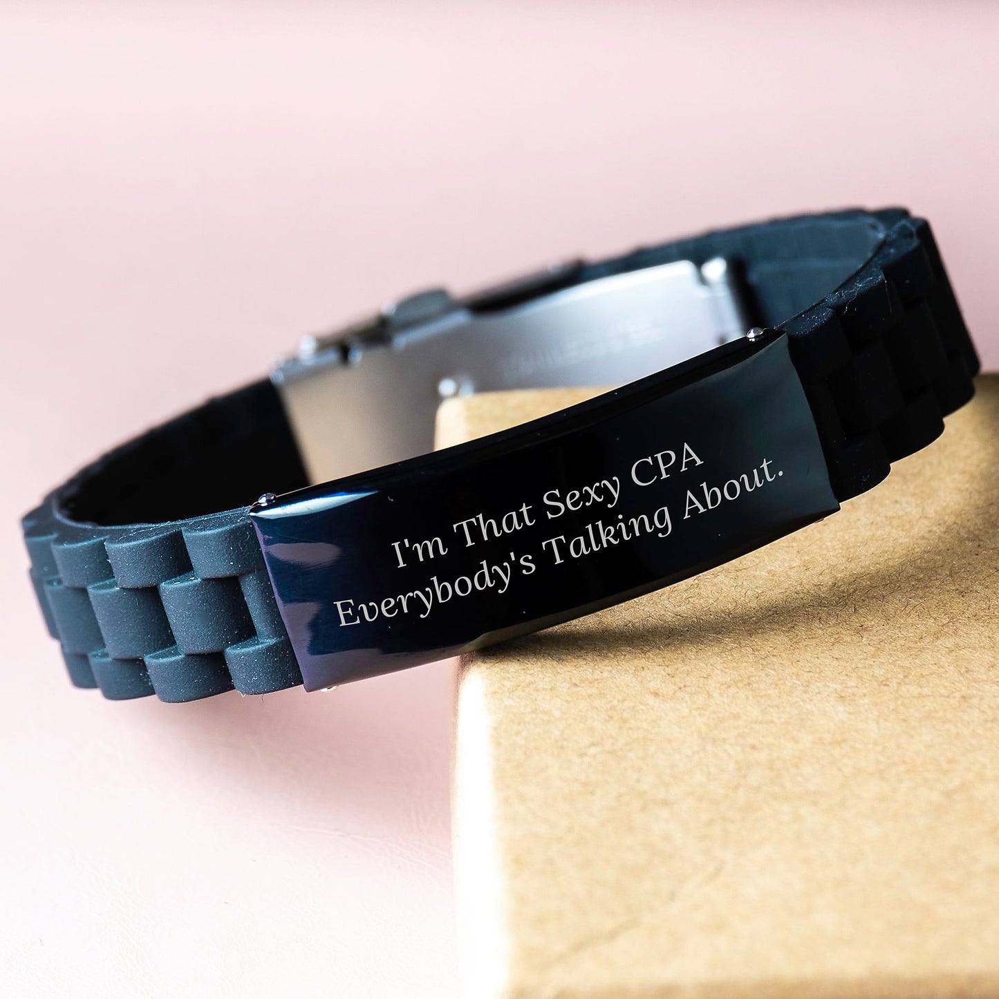 Funny Quote CPA Gifts for Men and Women, Glide lock Clasp Bracelet, Christmas Unique Presents from Friends and Family - Image 3