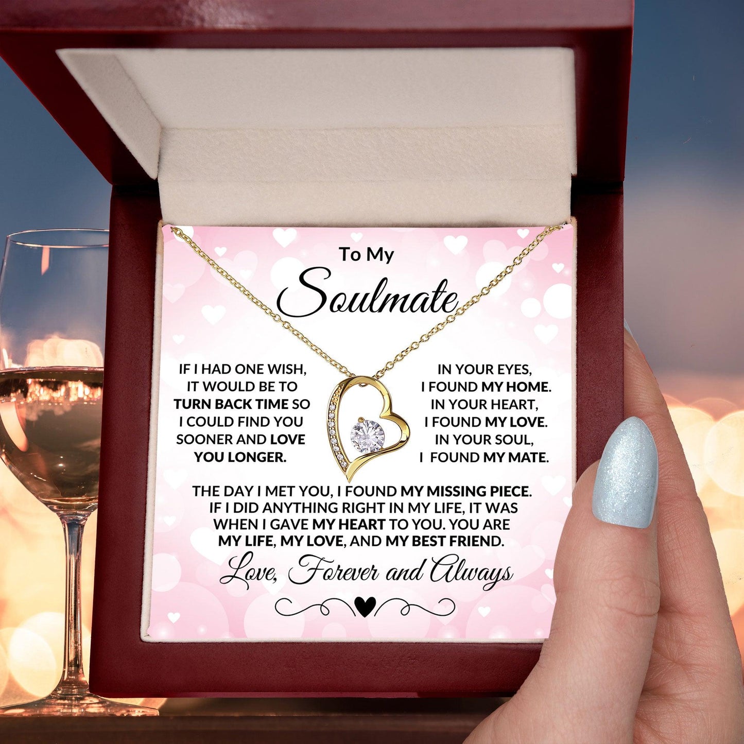 Gift for Soulmate - My Dreams Came True - Forever Love Heart Pendant Necklace - Mallard Moon Gift Shop