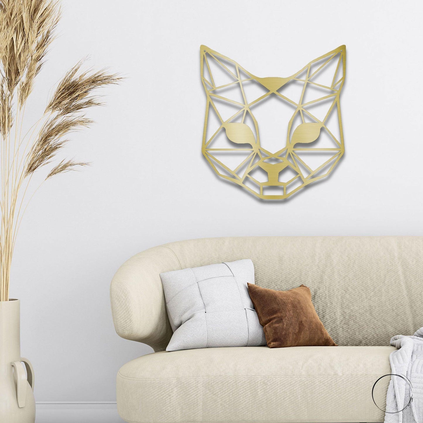 Cat Geometric Indoor Outdoor Steel Wall Sign - Mallard Moon Gift Shop