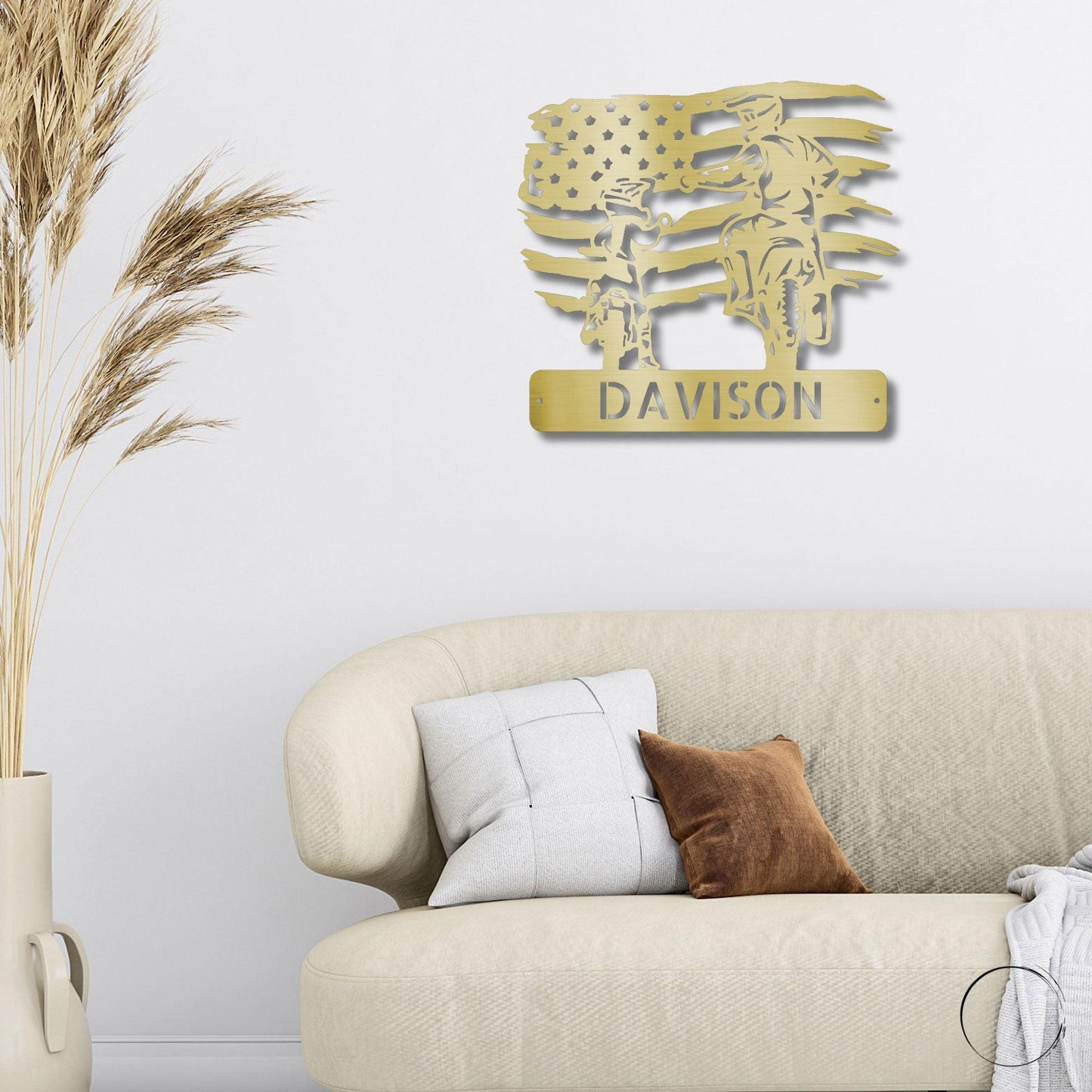 American Motocross Family Monogram Indoor Outdoor Steel Wall Sign - Mallard Moon Gift Shop