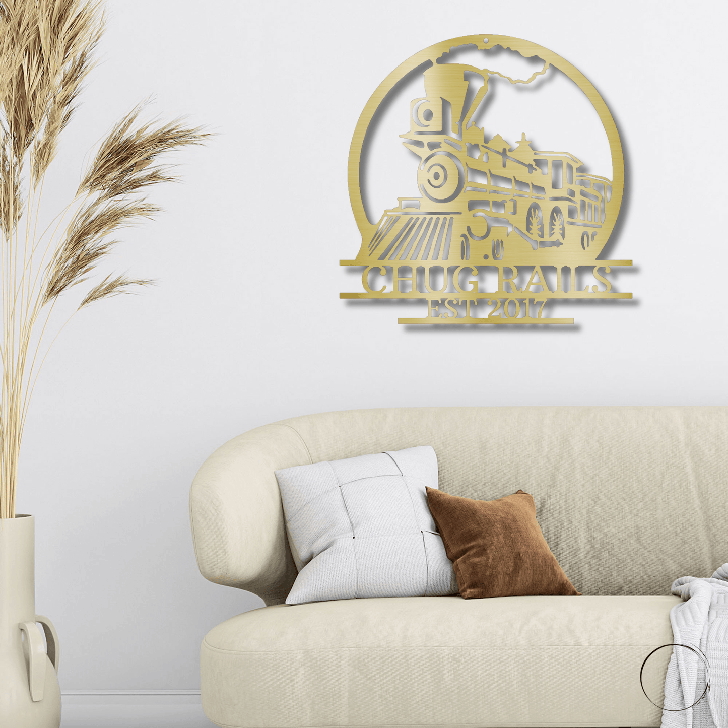 Vintage Steam Locomotive Train Personalized Name Metal Art Wall Sign - Mallard Moon Gift Shop