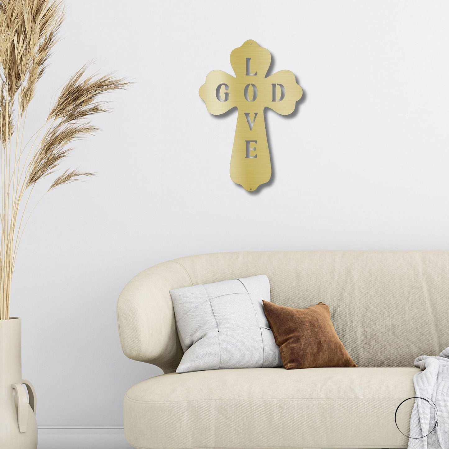God Love Cross Metal Art Wall Sign - Mallard Moon Gift Shop