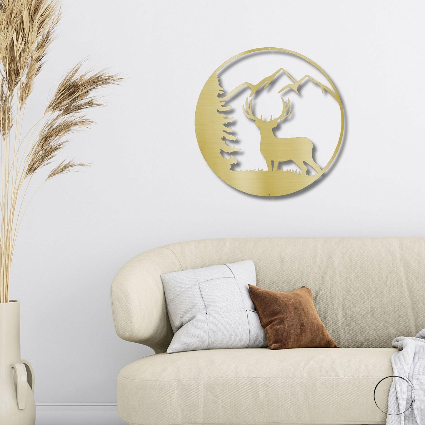 Deer Scene Metal Art Wall Sign - Mallard Moon Gift Shop