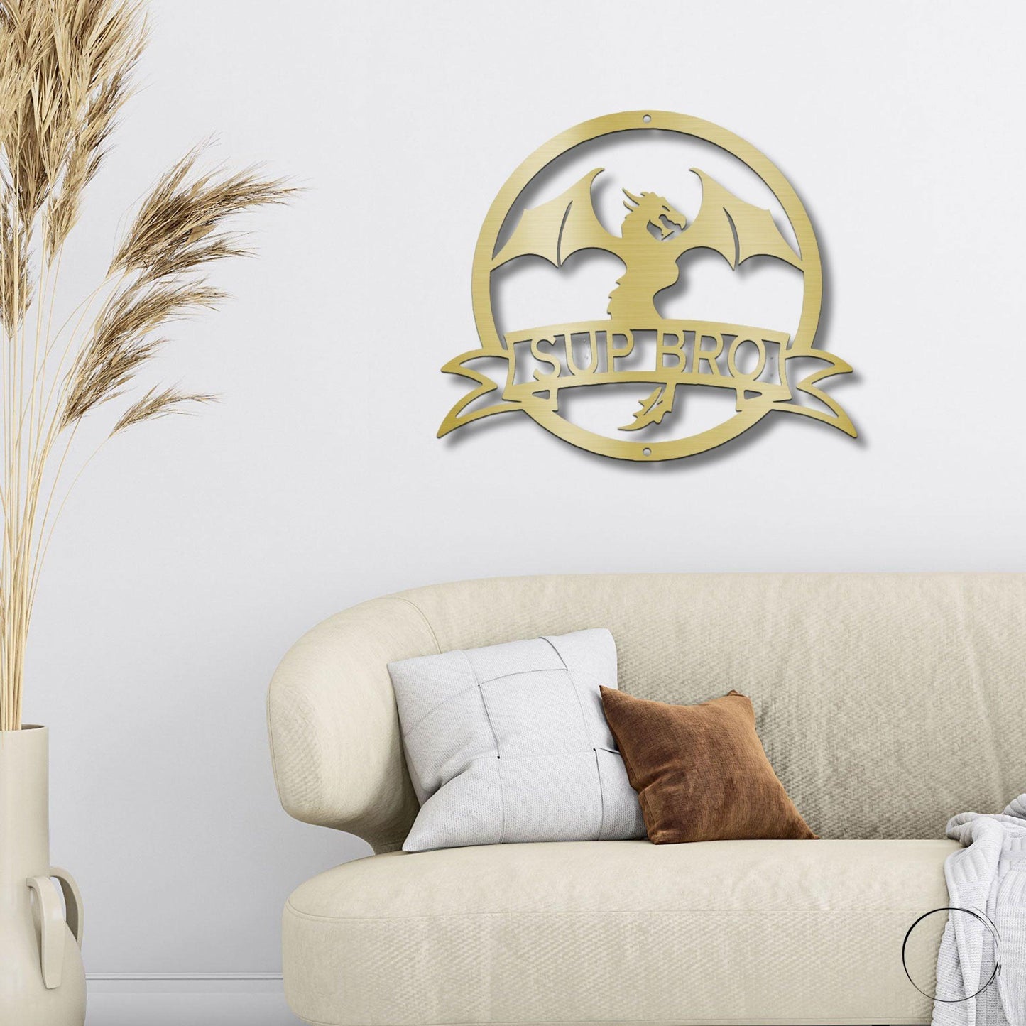 Dragon Banner Personalized Name Metal Art Wall Sign - Mallard Moon Gift Shop