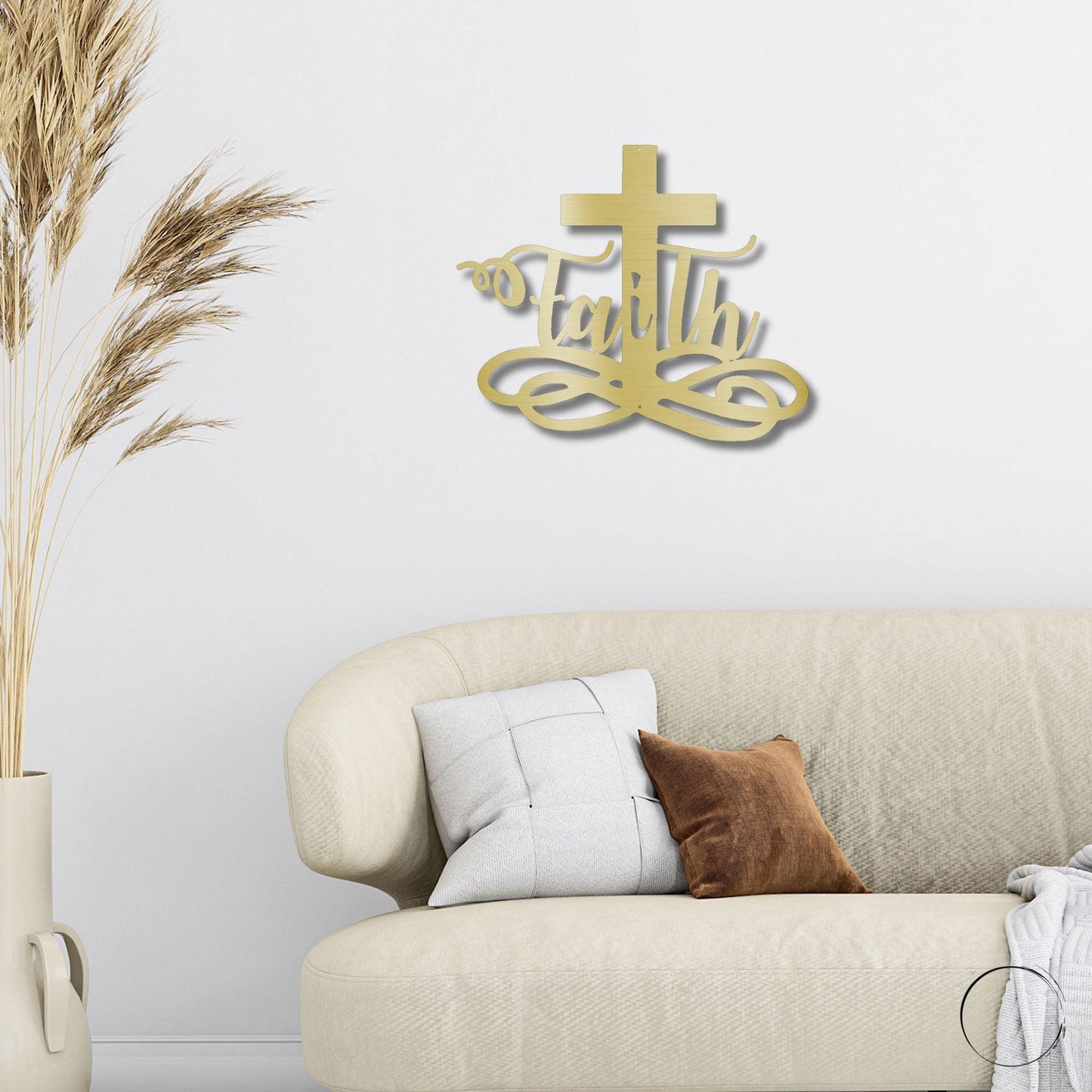 Faith Cross Metal Wall Art Spiritual Home Decor - Mallard Moon Gift Shop