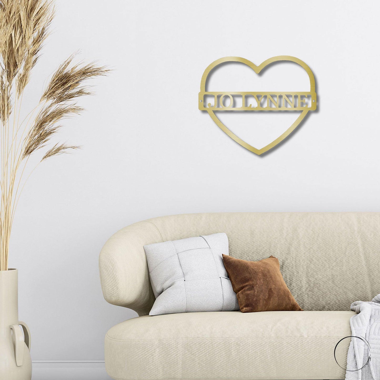 Custom Heart Shaped Monogram Personalized Steel Wall Sign - Mallard Moon Gift Shop