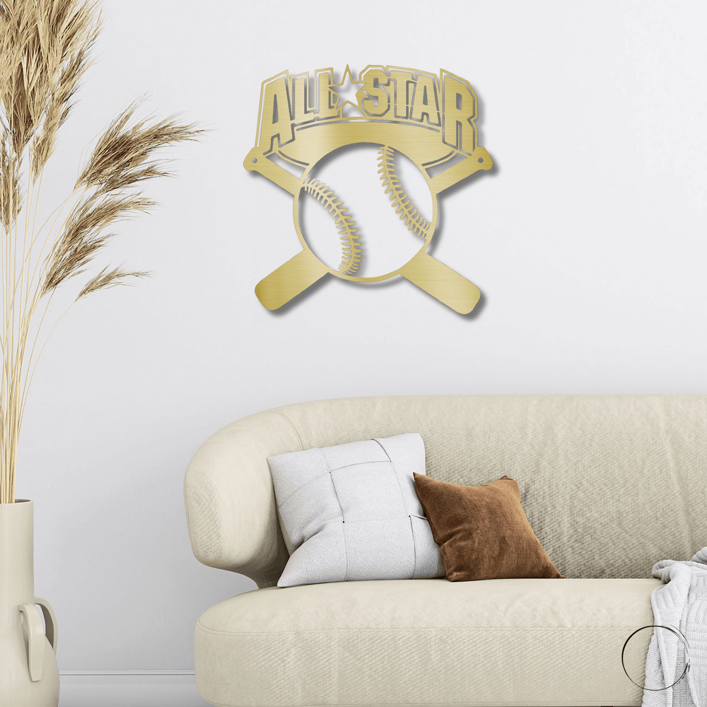 Baseball All Star Metal Art Wall Sign - Mallard Moon Gift Shop