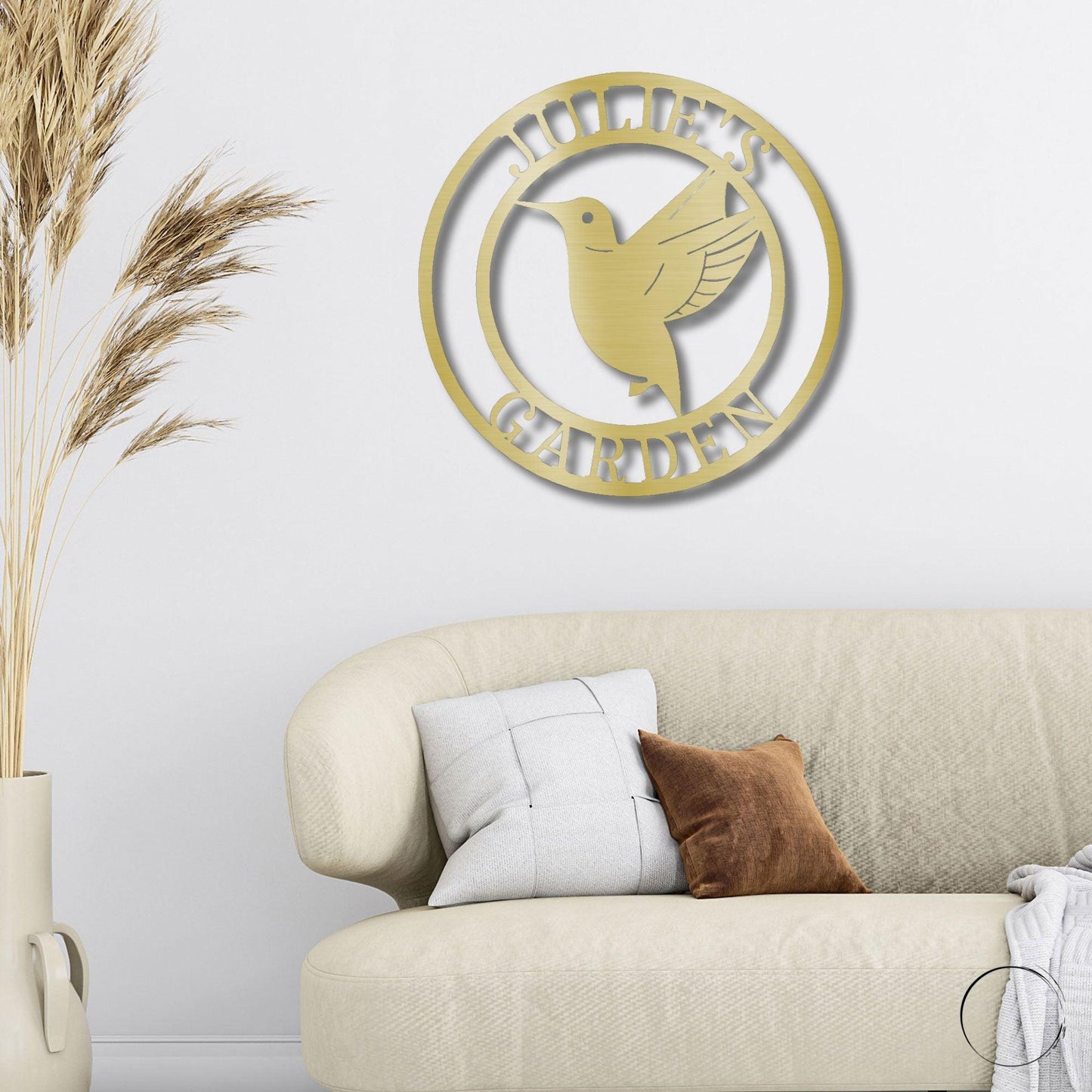 Hummingbird Monogram Personalized Metal Art Wall Sign - Mallard Moon Gift Shop