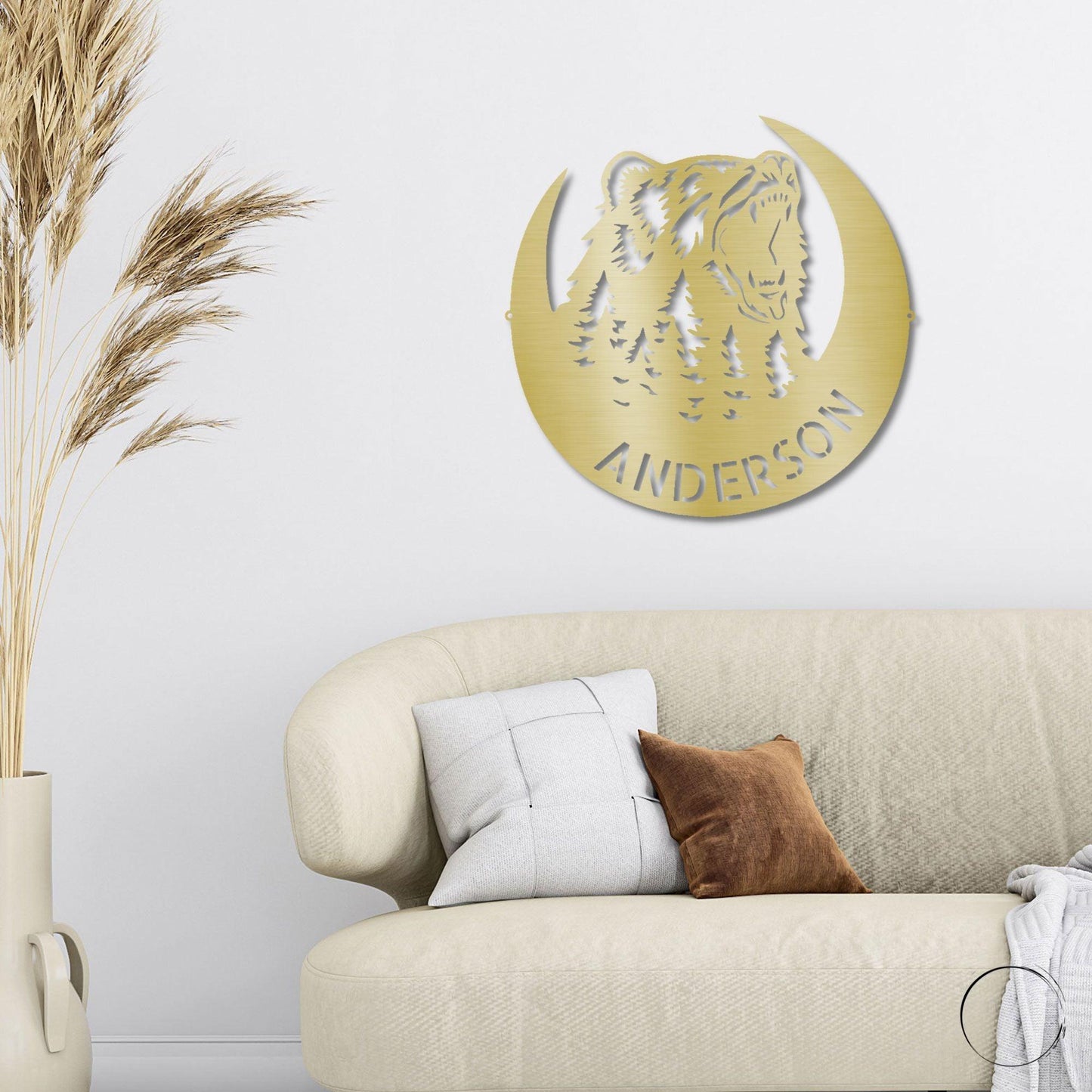 Roaring Bear Custom Name Indoor Outdoor Steel Wall Sign - Mallard Moon Gift Shop