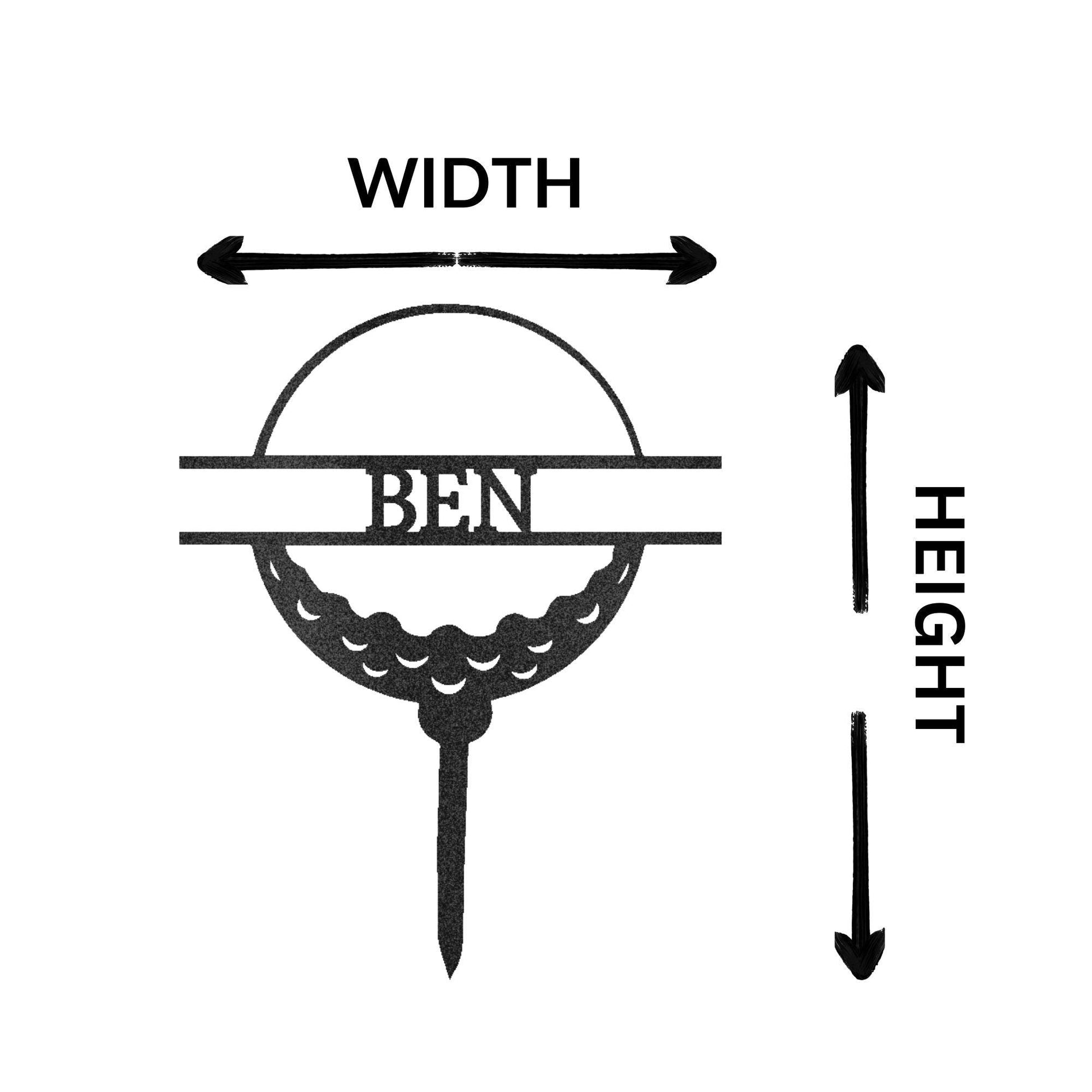 Golf Ball Tee Personalized Name Address Outdoor Steel Stake Sign Metal Art Yard Sign - Mallard Moon Gift Shop