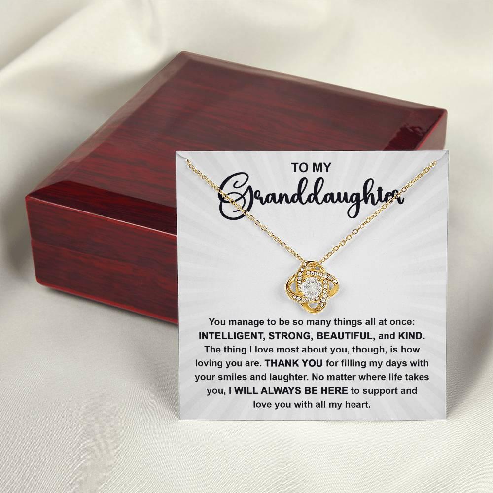 Granddaughter Gift I Will Always Be Here and I Love You With All My Heart Pendant Necklace - Mallard Moon Gift Shop