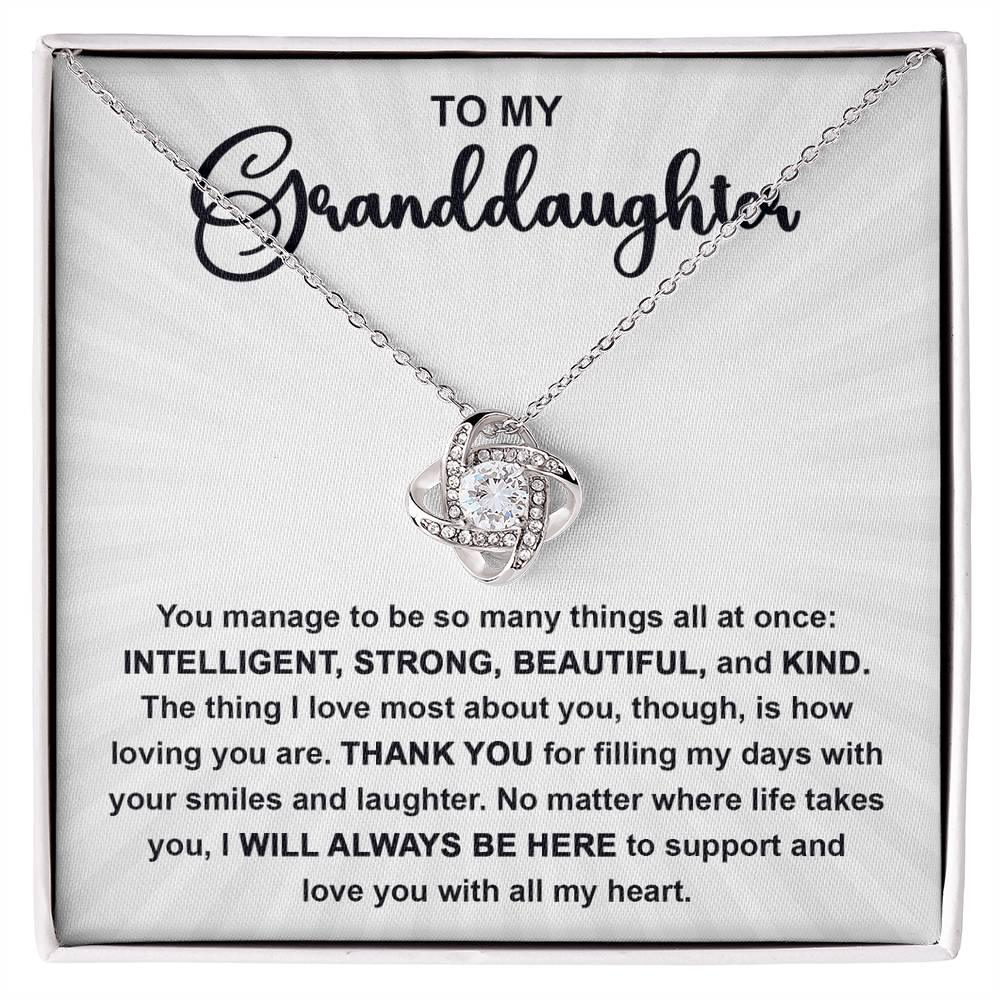 Granddaughter Gift I Will Always Be Here and I Love You With All My Heart Pendant Necklace - Mallard Moon Gift Shop